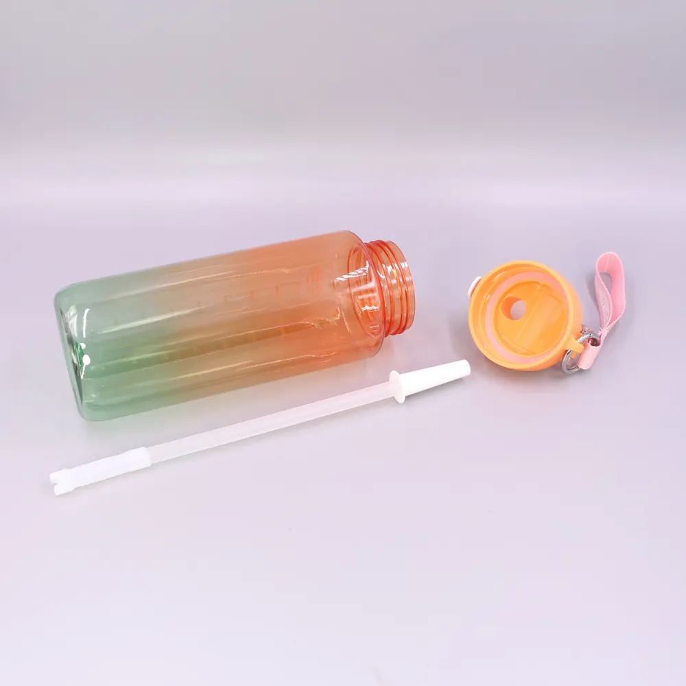 Kingline Plastic Water Bottle with Straw KL-7207 Plastic Water Bottle with Straw Supplier 8