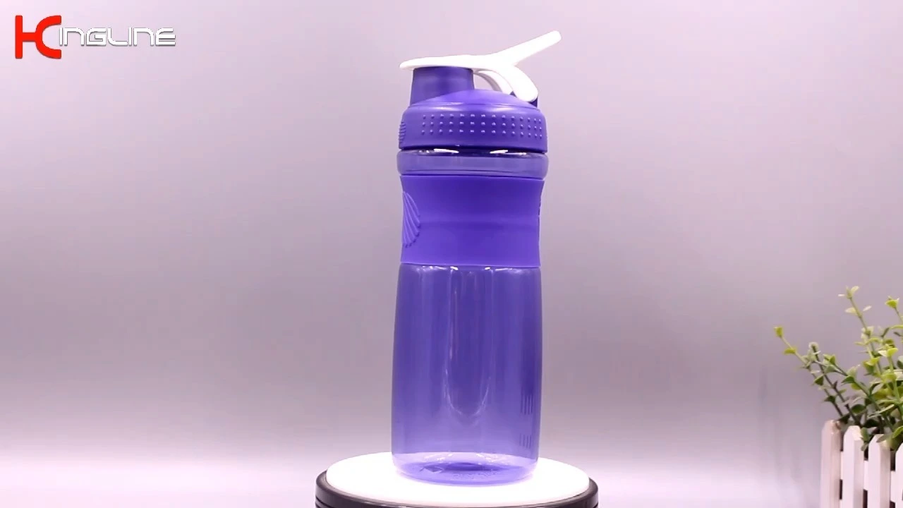 KingLine Niestandardowy kolorowy sportowy shaker z kulką mieszającą ze stali nierdzewnej do fitnessu 1