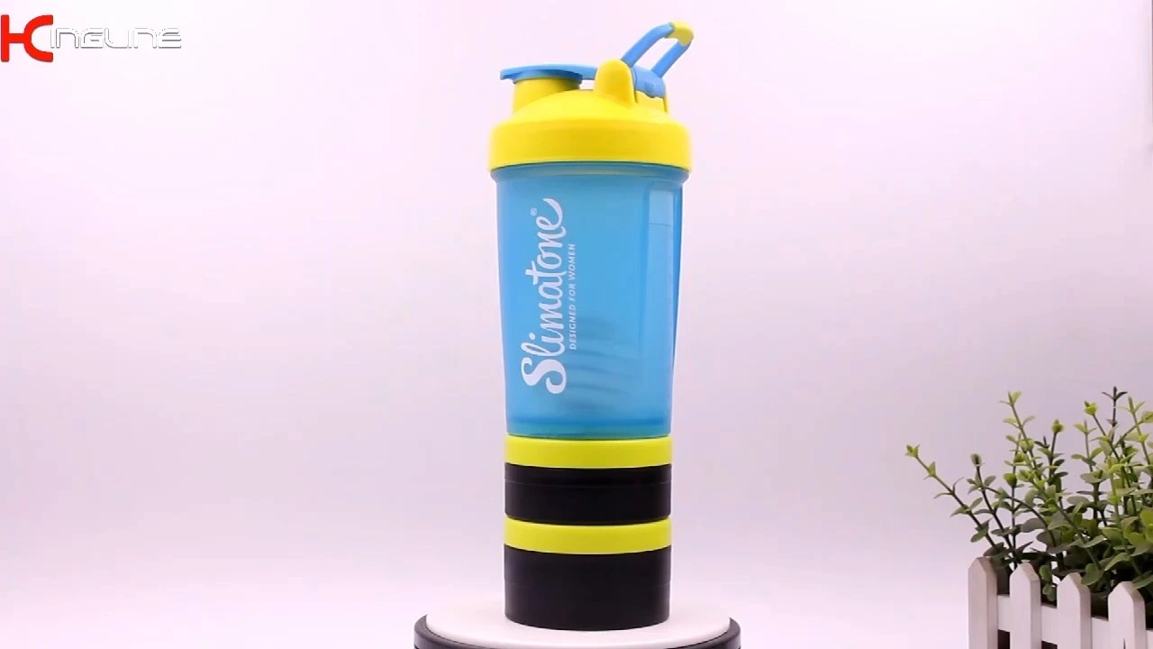 KingLine Gorąca butelka sportowa z shakerem proteinowym i pojemnikiem do ćwiczeń 1