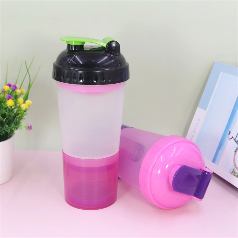 Bunte KingLine Kunststoff-Protein-Shaker-Flasche mit Sieb für Fitness 1