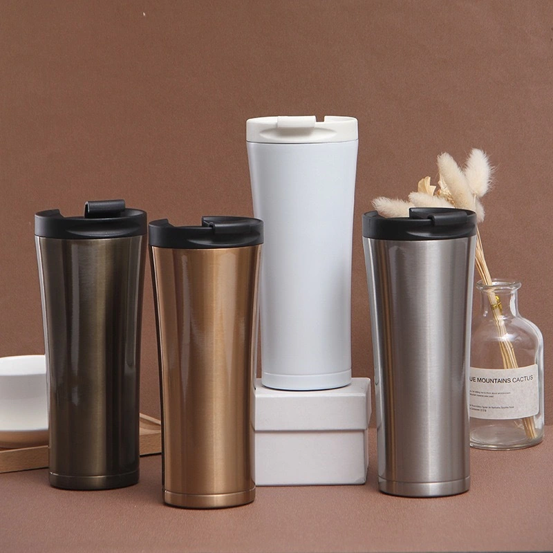 Tasse à café étanche réutilisable sous vide de 500 ml, tasse de bureau de voyage isolée en acier inoxydable 1