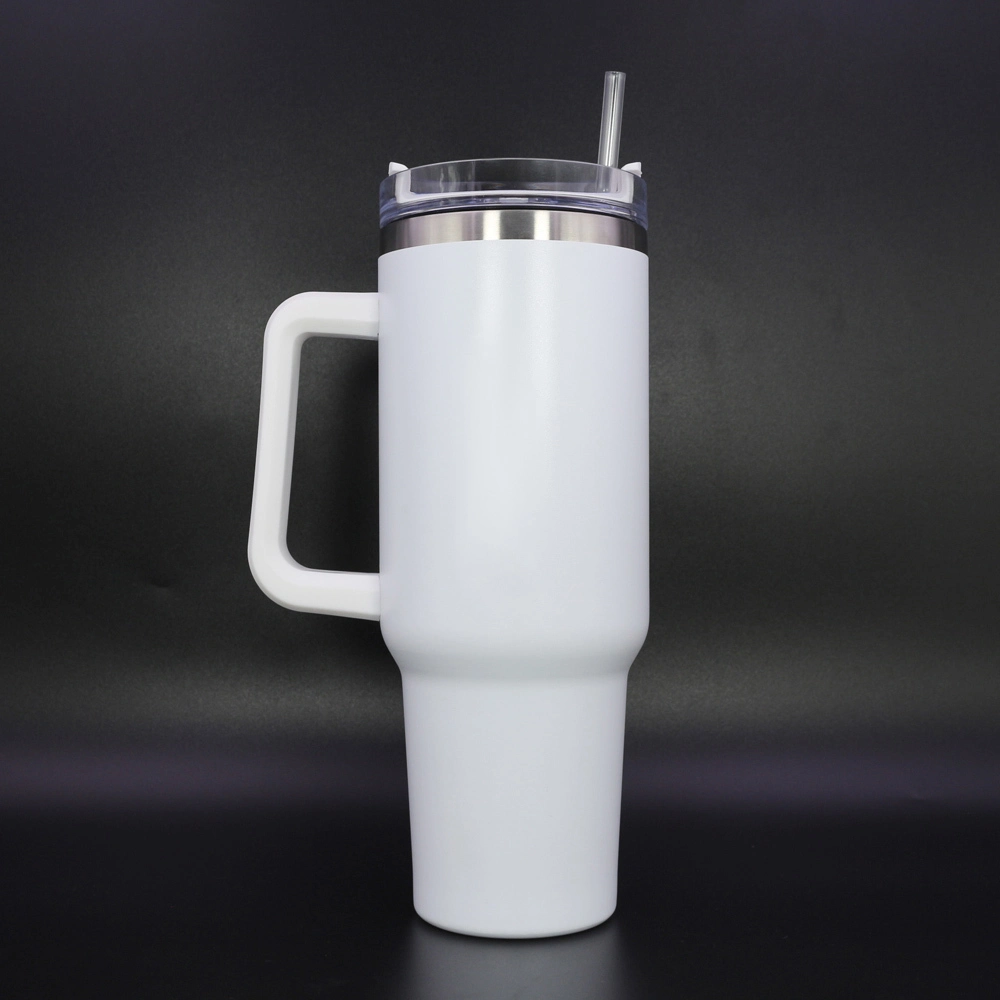 1200 ml 40 oz to-go coffee mug, 100% leak-proof, double wall vacuum stainless steel thermos with handle and straw 1