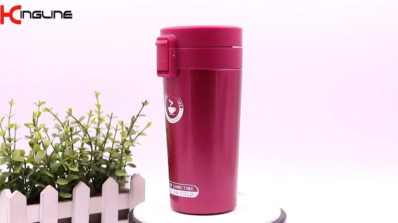 KingLine double walls coffee cup stainless steel bottle with handle for travel 1