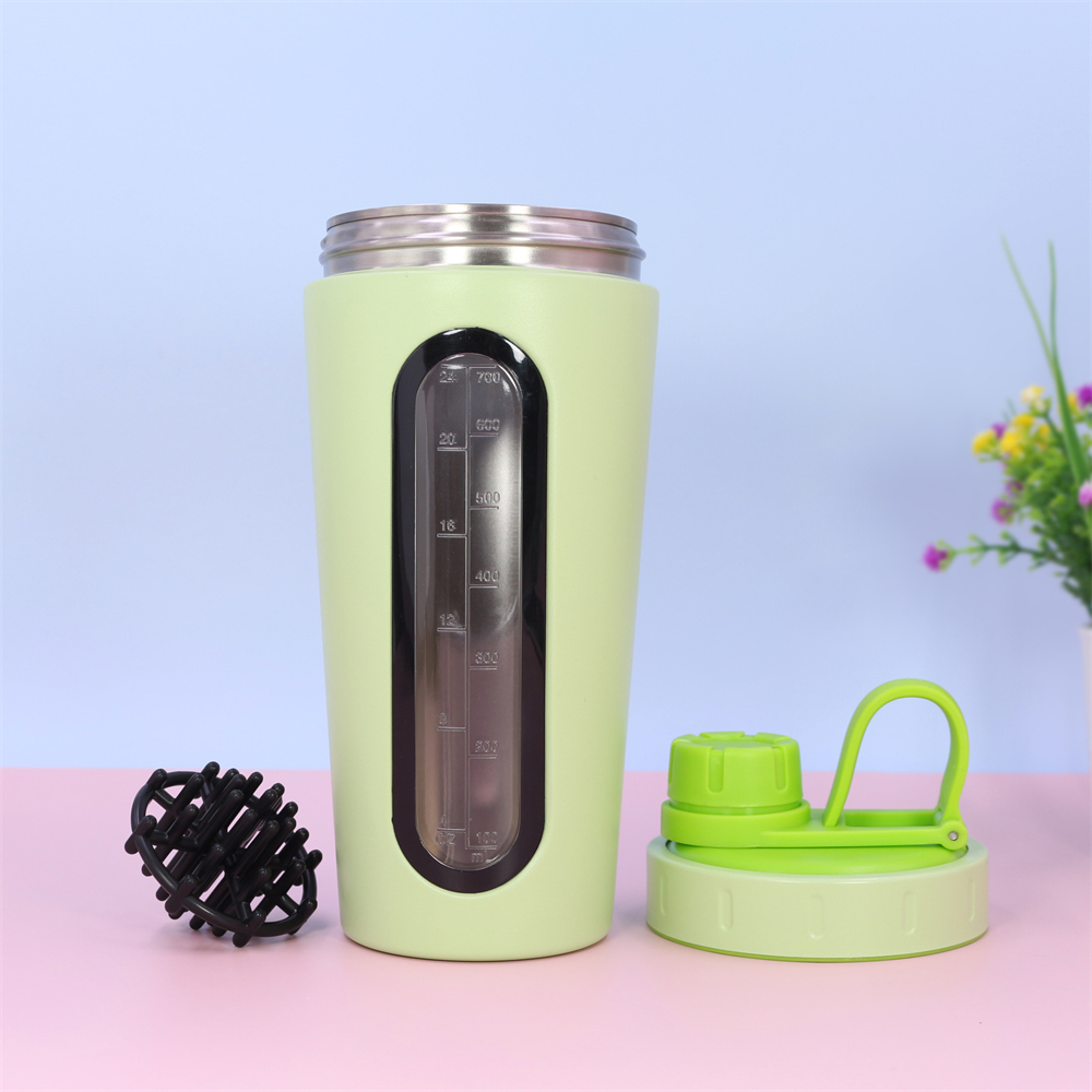 Shaker da 700 ml in acciaio inox con sfera miscelatrice - Shaker per proteine ​​a prova di perdite per allenamenti in palestra 3