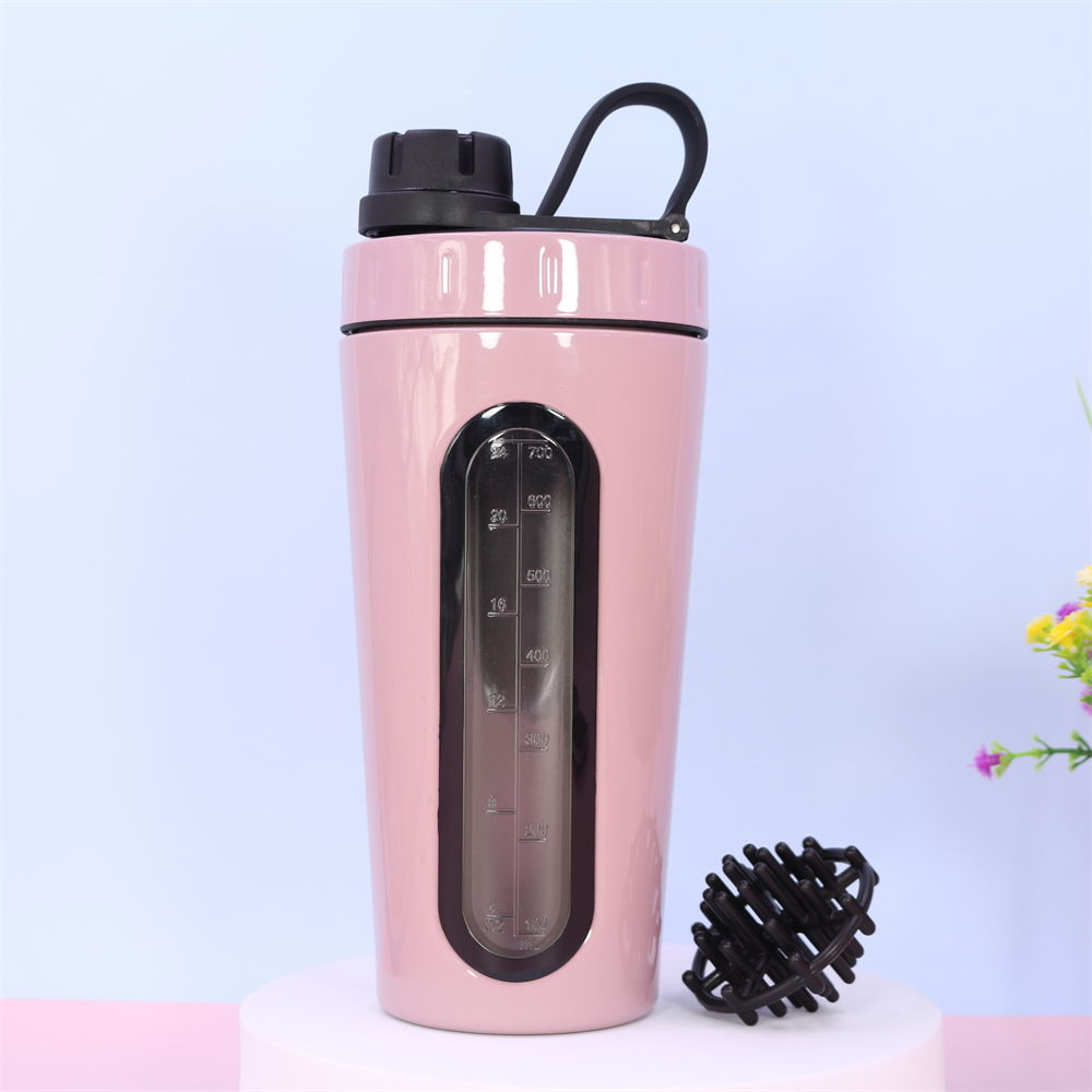 Shaker da 700 ml in acciaio inox con sfera miscelatrice - Shaker per proteine ​​a prova di perdite per allenamenti in palestra 4
