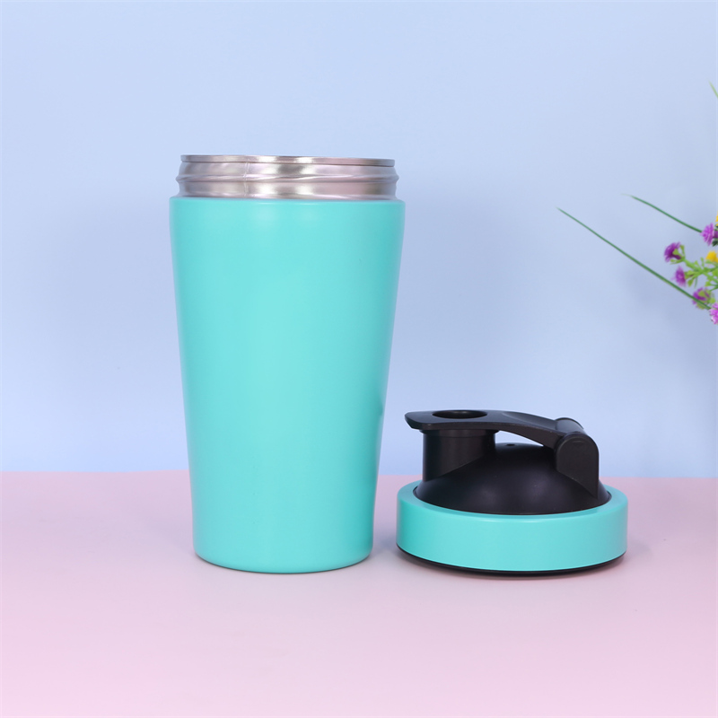 Shaker per proteine ​​in acciaio inox da 500 ml | Shaker da palestra in metallo SS304 a doppia parete con coperchio in PP per miscelare proteine ​​in polvere 14