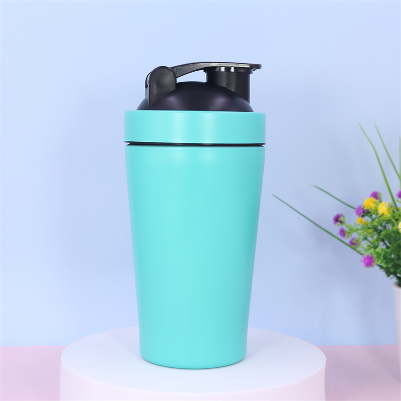 Shaker per proteine ​​in acciaio inox da 500 ml | Shaker da palestra in metallo SS304 a doppia parete con coperchio in PP per miscelare proteine ​​in polvere 12