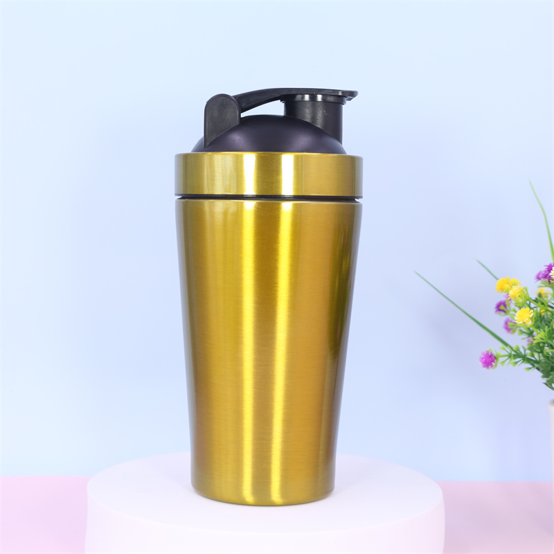 Shaker per proteine ​​in acciaio inox da 500 ml | Shaker da palestra in metallo SS304 a doppia parete con coperchio in PP per miscelare proteine ​​in polvere 8
