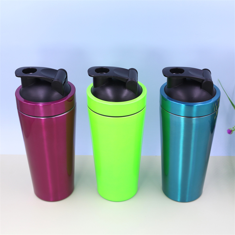 Shaker per proteine ​​da 750 ml in acciaio inox SS304 | Shaker in metallo con coperchio a scatto in PP per frullati proteici (vendita all'ingrosso) 2