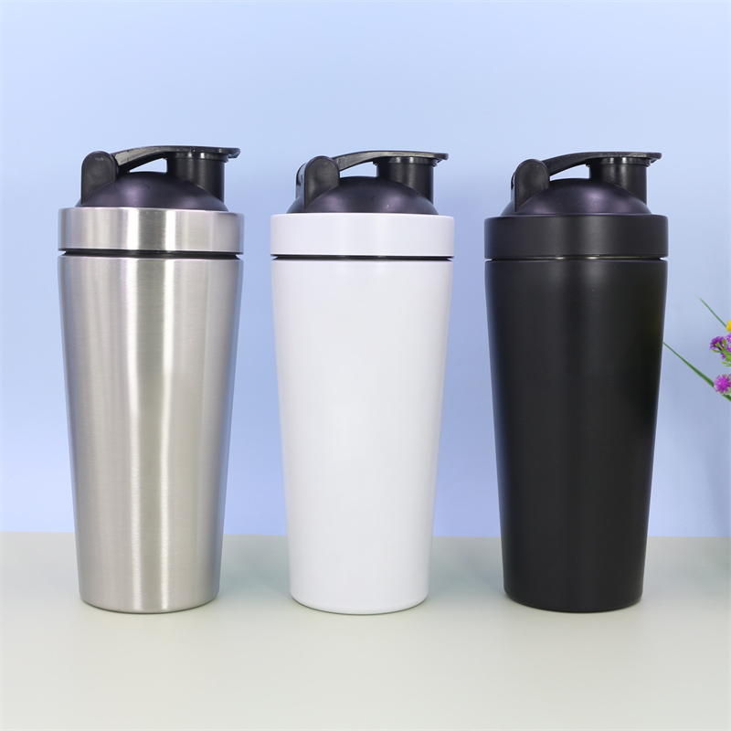 Shaker per proteine ​​da 750 ml in acciaio inox SS304 | Shaker in metallo con coperchio a scatto in PP per frullati proteici (vendita all'ingrosso) 5