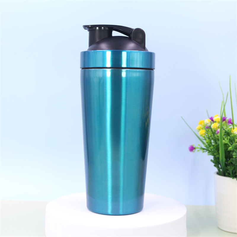 Shaker per proteine ​​da 750 ml in acciaio inox SS304 | Shaker in metallo con coperchio a scatto in PP per frullati proteici (vendita all'ingrosso) 9