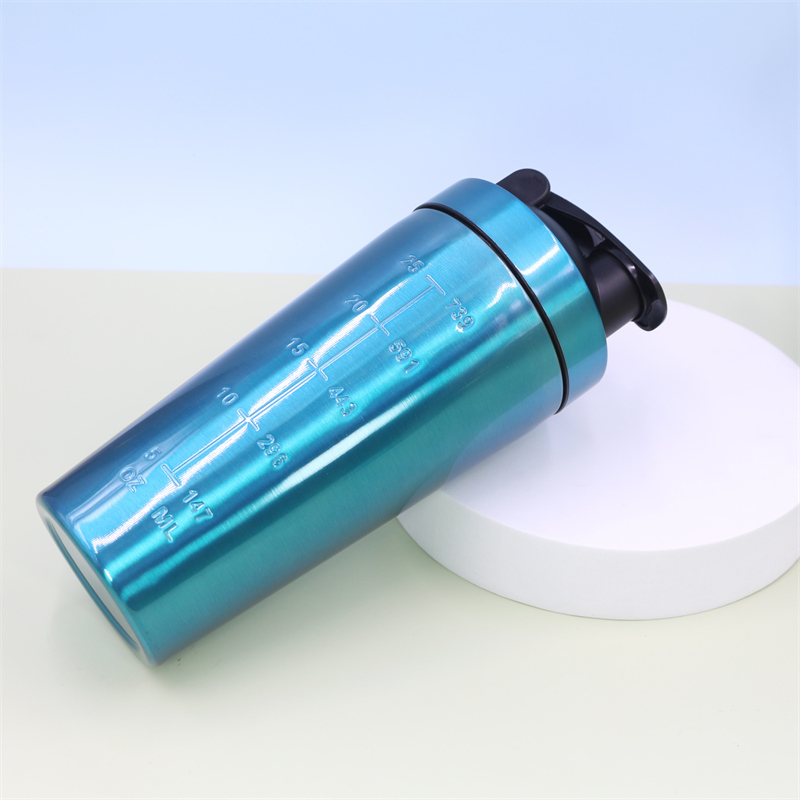 Shaker per proteine ​​da 750 ml in acciaio inox SS304 | Shaker in metallo con coperchio a scatto in PP per frullati proteici (vendita all'ingrosso) 11