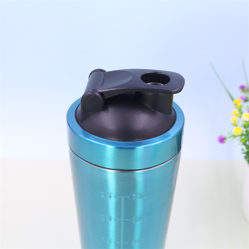 Shaker per proteine ​​da 750 ml in acciaio inox SS304 | Shaker in metallo con coperchio a scatto in PP per frullati proteici (vendita all'ingrosso) 12