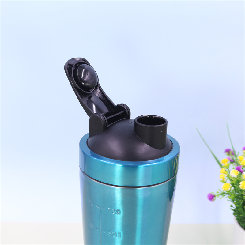 Shaker per proteine ​​da 750 ml in acciaio inox SS304 | Shaker in metallo con coperchio a scatto in PP per frullati proteici (vendita all'ingrosso) 13