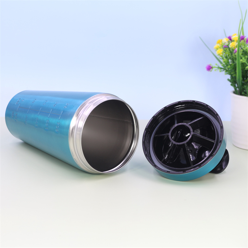 Shaker per proteine ​​da 750 ml in acciaio inox SS304 | Shaker in metallo con coperchio a scatto in PP per frullati proteici (vendita all'ingrosso) 14
