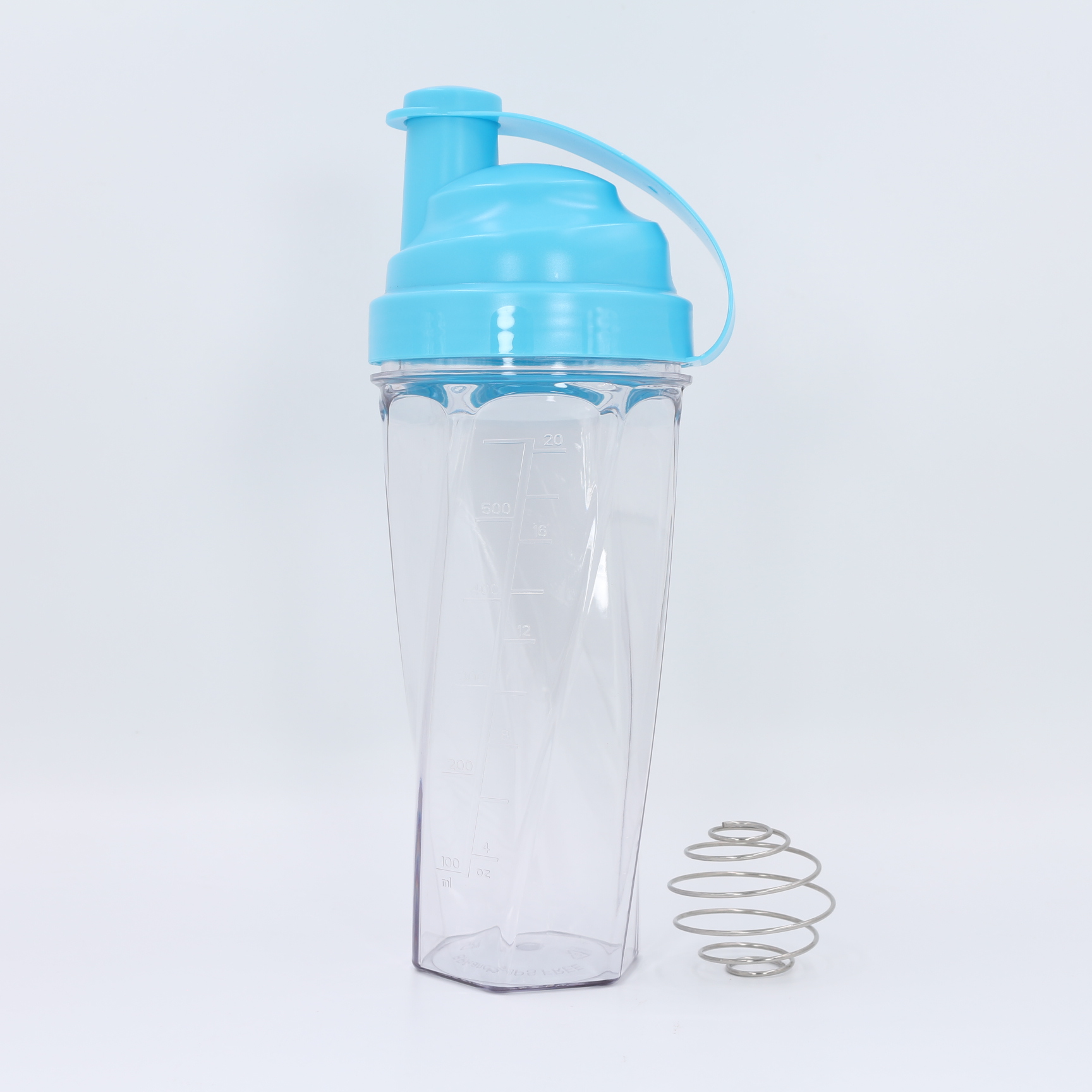 Nuovo design: borraccia shaker per proteine ​​da 700 ml, shaker personalizzato per palestra con sfera a molla in acciaio inossidabile. 10