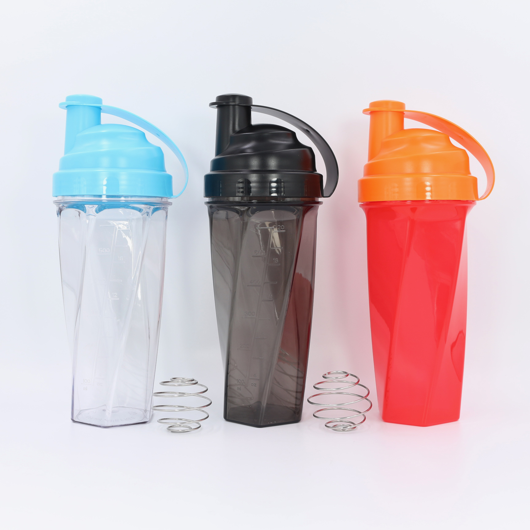 Nuovo design: borraccia shaker per proteine ​​da 700 ml, shaker personalizzato per palestra con sfera a molla in acciaio inossidabile. 3