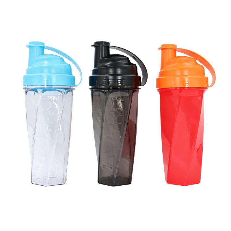 Nuovo design: borraccia shaker per proteine ​​da 700 ml, shaker personalizzato per palestra con sfera a molla in acciaio inossidabile. 2