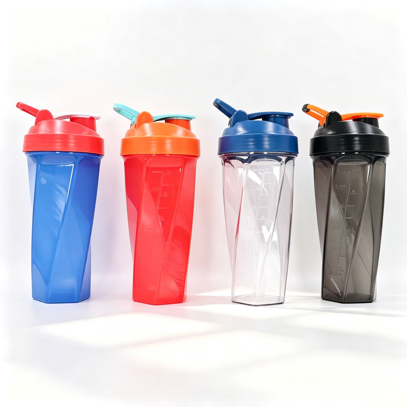 Nuovo shaker per proteine ​​geometrico da 700 ml con sfera miscelatrice in acciaio inox | Shaker personalizzato in Tritan e PP per palestra, vendita all'ingrosso 2