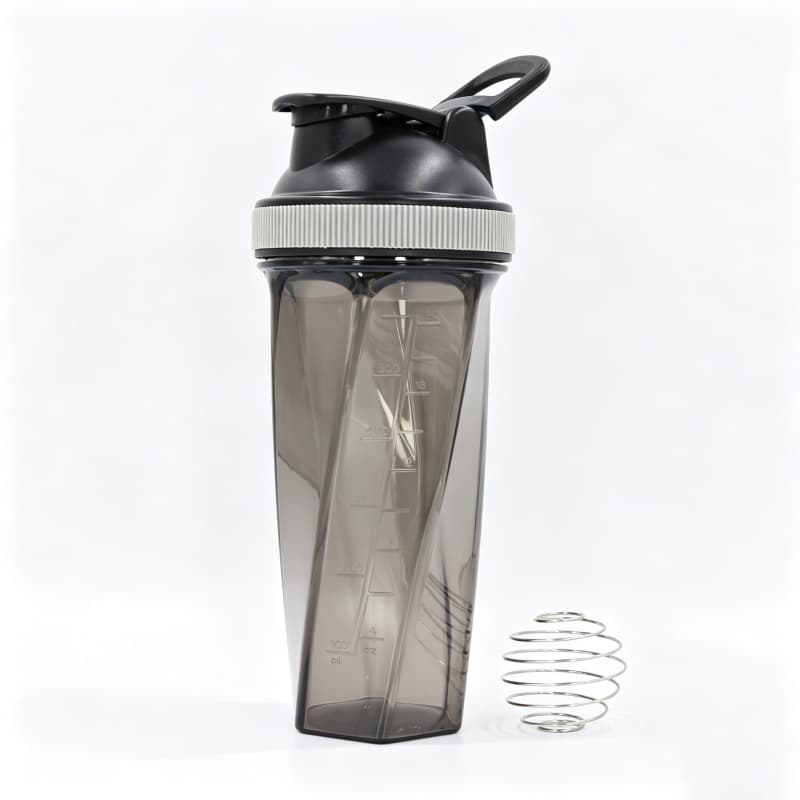 Nuovo shaker per proteine ​​geometrico da 700 ml all'ingrosso | Shaker da palestra in Tritan e PP con sfera miscelatrice in acciaio inossidabile 4