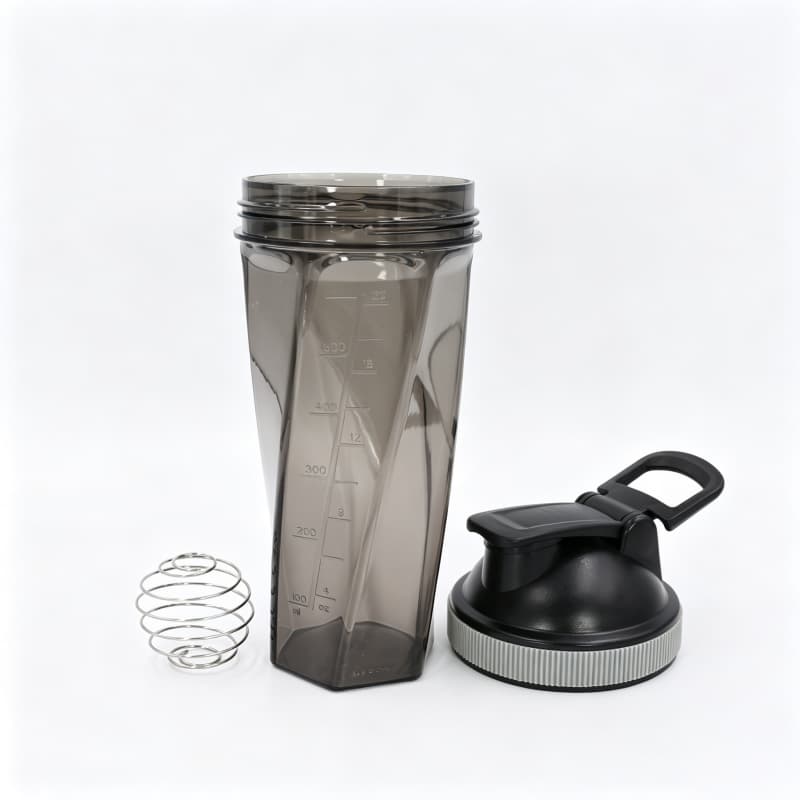 Nuovo shaker per proteine ​​geometrico da 700 ml all'ingrosso | Shaker da palestra in Tritan e PP con sfera miscelatrice in acciaio inossidabile 5