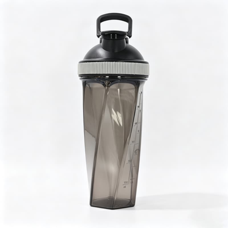 Nuovo shaker per proteine ​​geometrico da 700 ml all'ingrosso | Shaker da palestra in Tritan e PP con sfera miscelatrice in acciaio inossidabile 6
