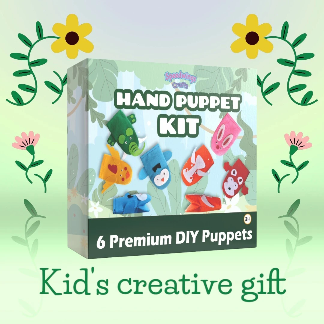 Kit de artesanato de animais para fantoches de mão para crianças 1