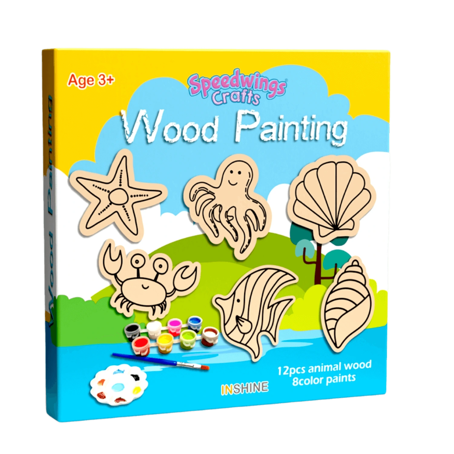 Wooden Cutouts Crafts Sea Animals for Kid Home Decor 1