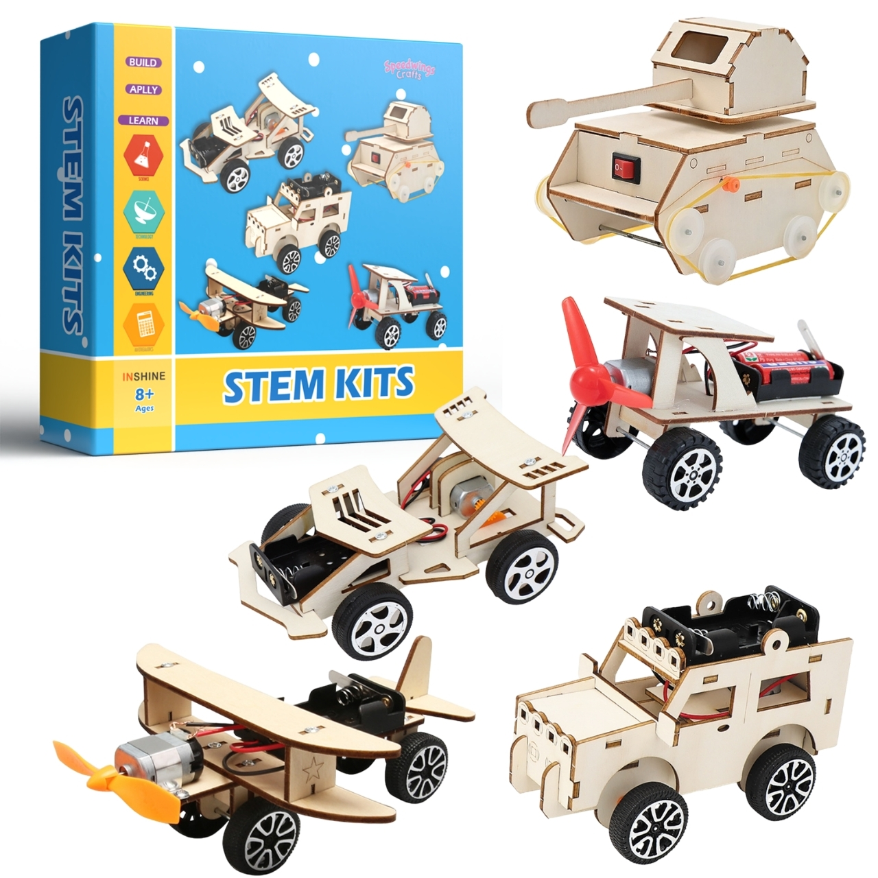 3D-Modellauto-Bausätze mit Holzstiel für Kinder 1