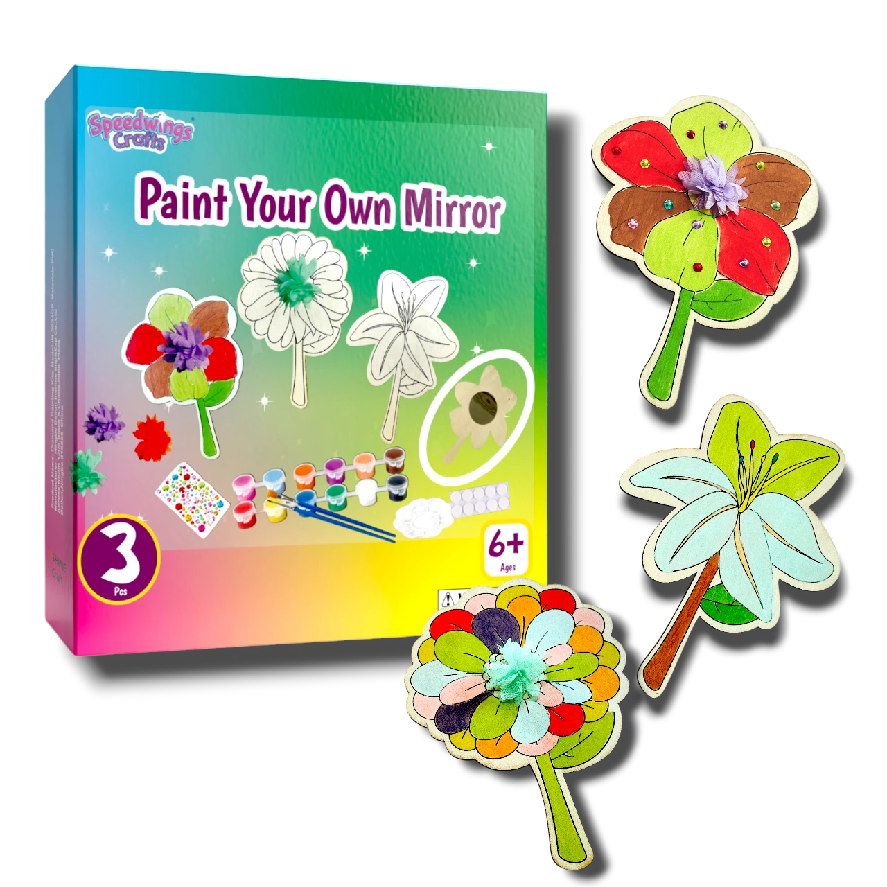 Wooden Mirror Craft for Kids Decorate 1