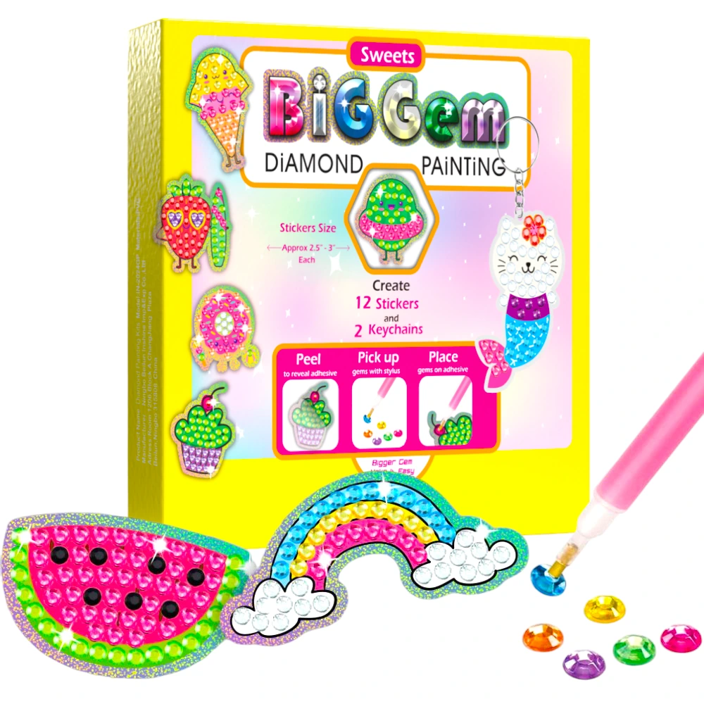 Big Gem Diamond Art Painting Arts Crafts Keychains for Gift 1