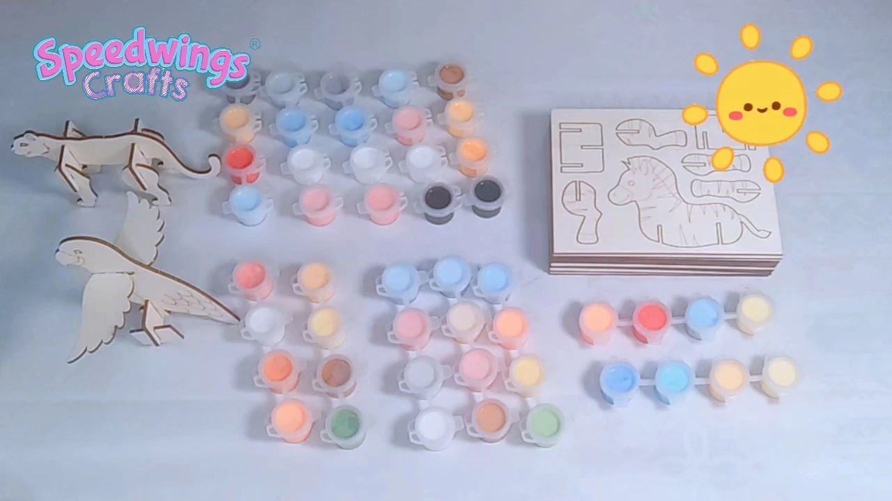 Unfinished Wood 3D Animal Puzzle for kids painting 1