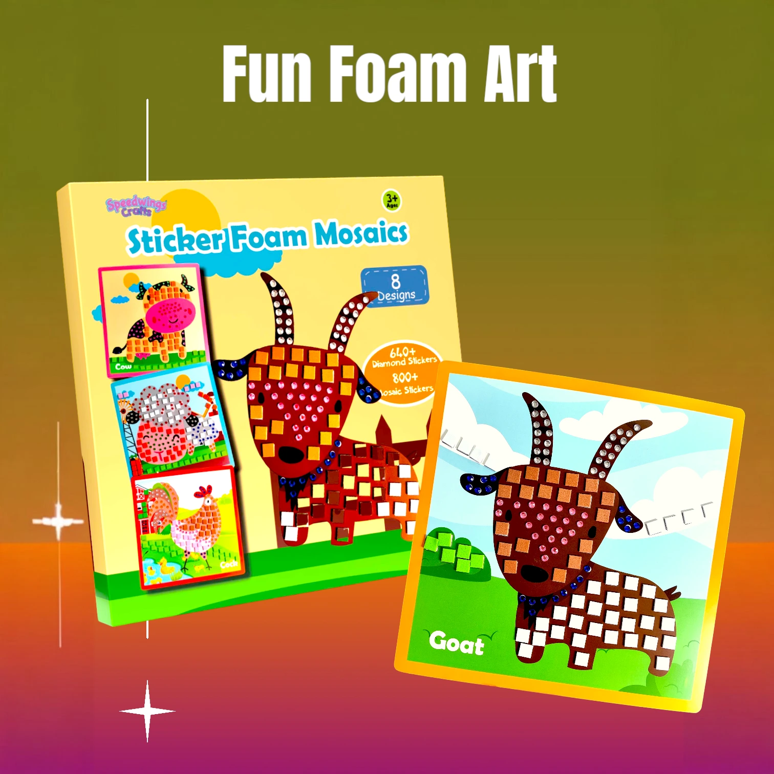 Kit de arte de adesivos de espuma criativa para projetos de artesanato infantil 1