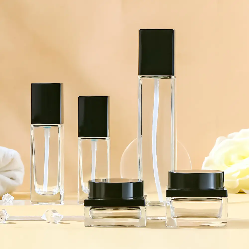 Luxury cosmetic packaging glass bottle sets 1oz 4oz 5oz face cream 30g 50g container skincare cream lotion essential oil bottle 1