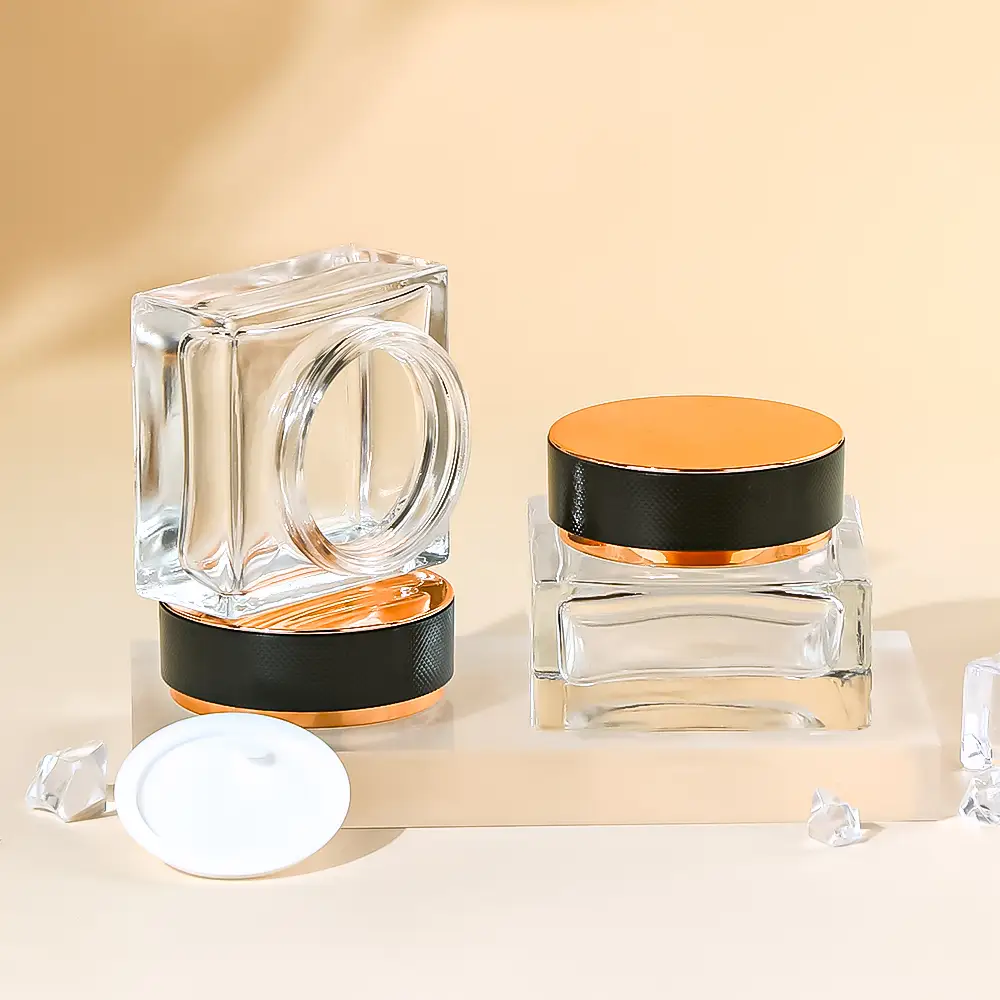 Clear Glass Cream Jars | Custom Colors, Eco-Friendly Cosmetic Packaging 1
