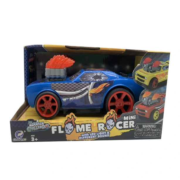 Flame Racer free wheel light and sound plastic toy car for kids 1