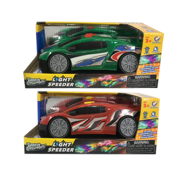 Coche iluminado, ruedas libres, coche de plástico con luz y sonido para niños mayores de 3 años. 1