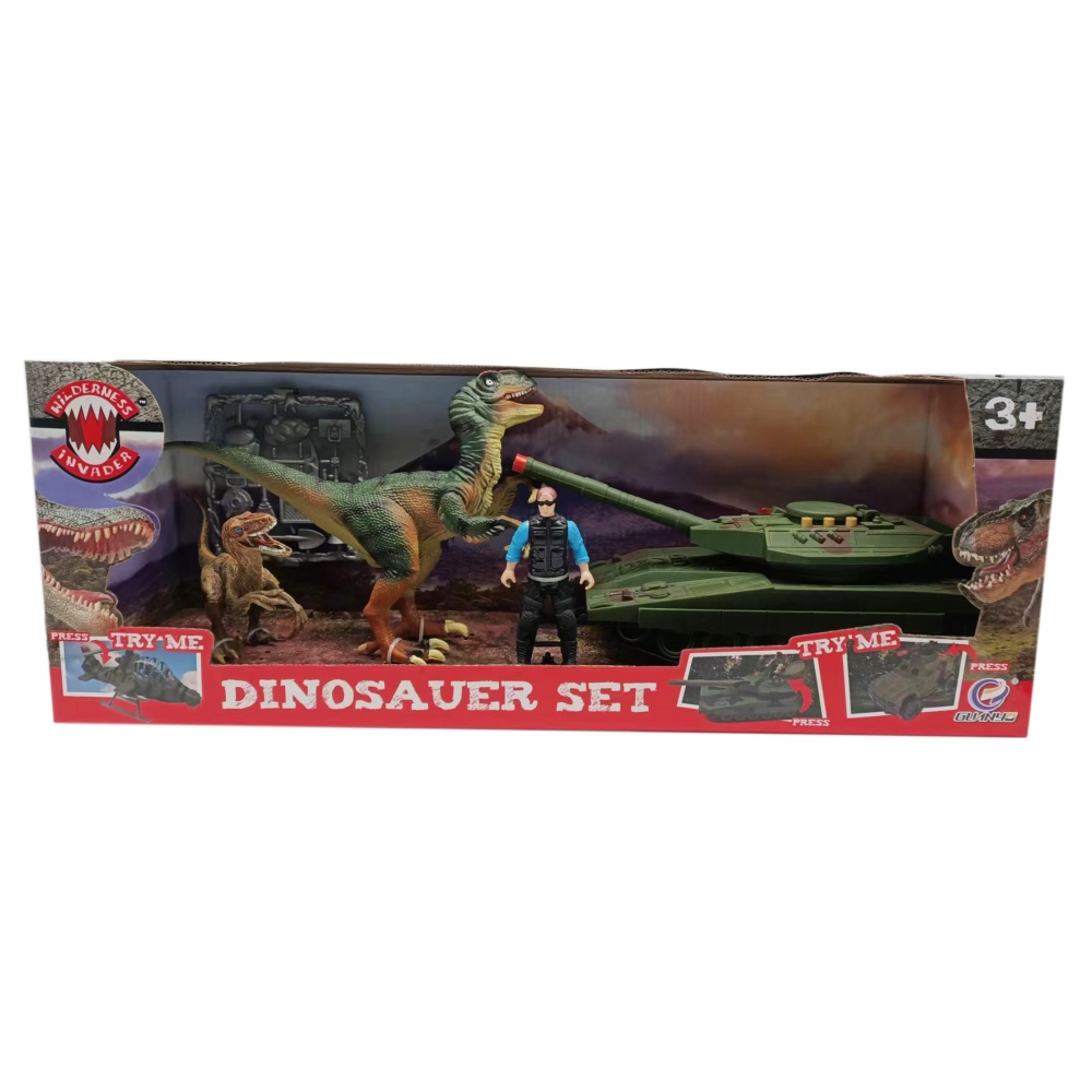 Dinosaur With Tank Sound And Light Growth Gift Plastic Toy Set 1