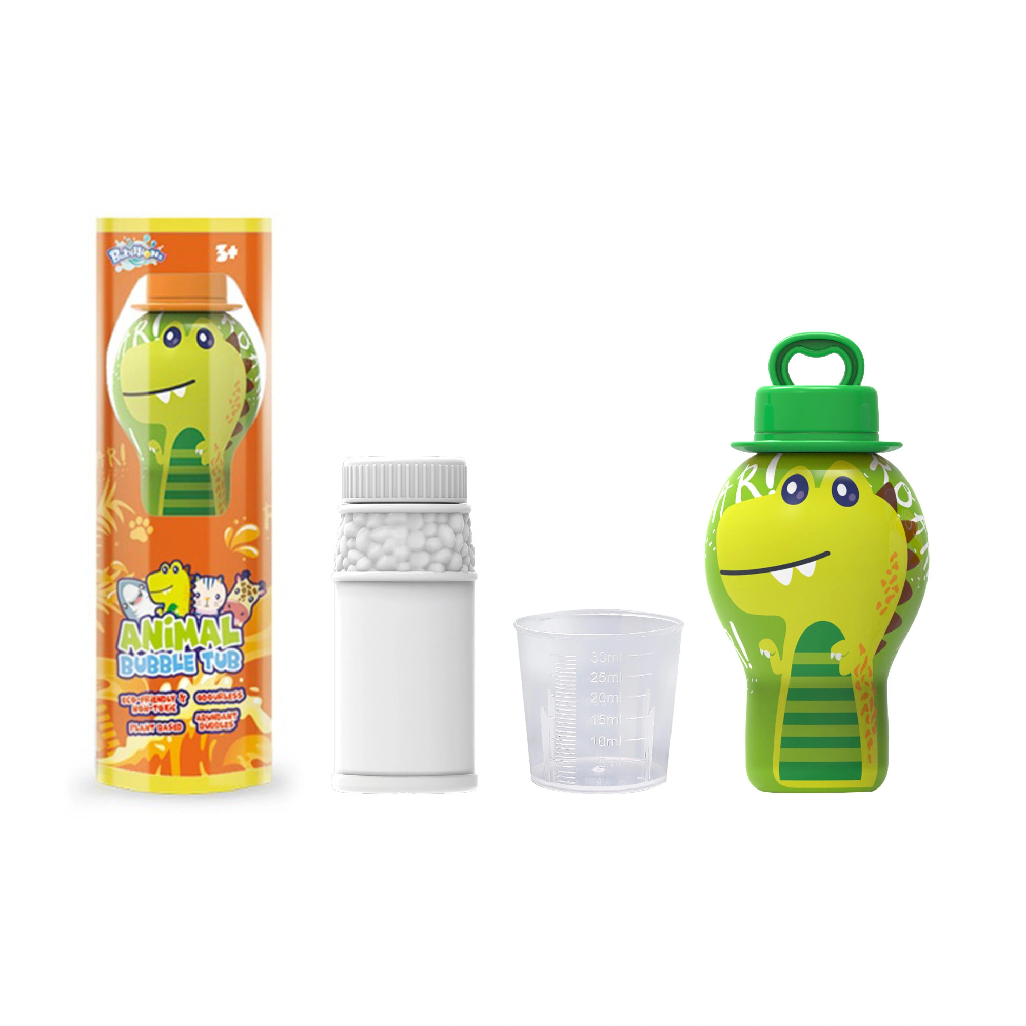 Newest 30ml Animal Bubble Empty Bottle With 60ml No Spill Bubble Solution Measuring Cup In Tube 1