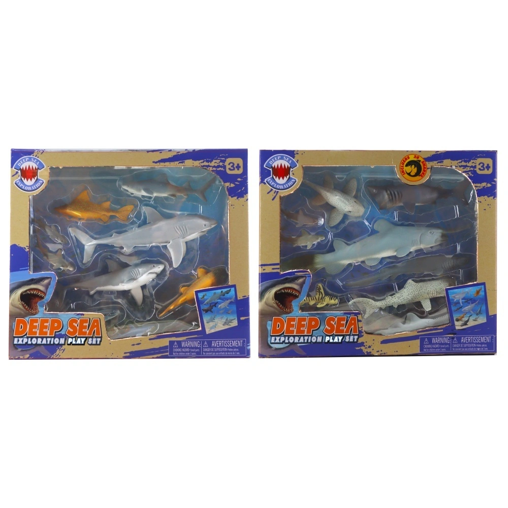 Ensemble de jeu combiné de requin, 20 pièces, jouet en plastique d'animaux marins pour enfants 1