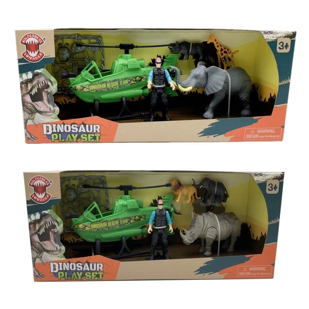 Animales Helicóptero Modelos Realistas Simulación Set Juguete Plástico Para Niños 1