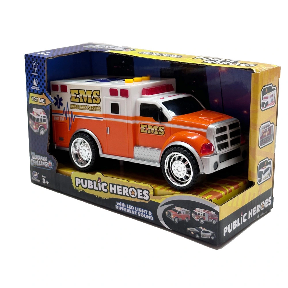 Jouet Ambulance voiture lumière et son piles bouton incluses jouets éducatifs en plastique pour enfants en Stock 1