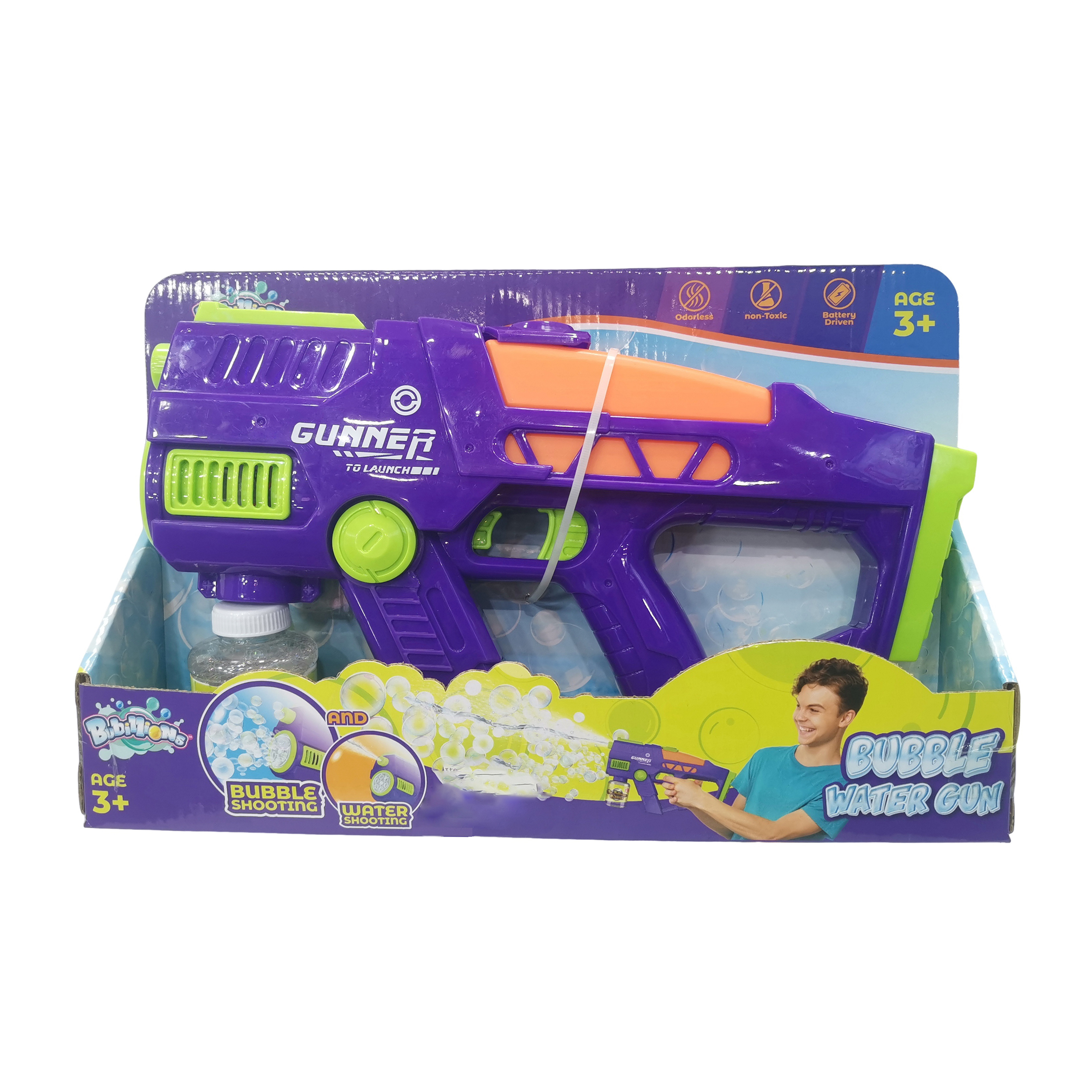 Hot Selling New Design 2-In-1 Dual Play Water Bubble Gun Shooting Toy Machine Summer Beach Outdoor Game for Boys and Girls 2