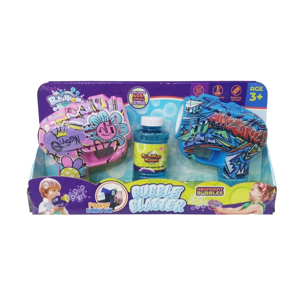 Customized Outdoor Summer Auto Electronic Portable Graffiti Bubble Gun 2PK Mini Electric Pocket Bubble Machine Toy for Children 1