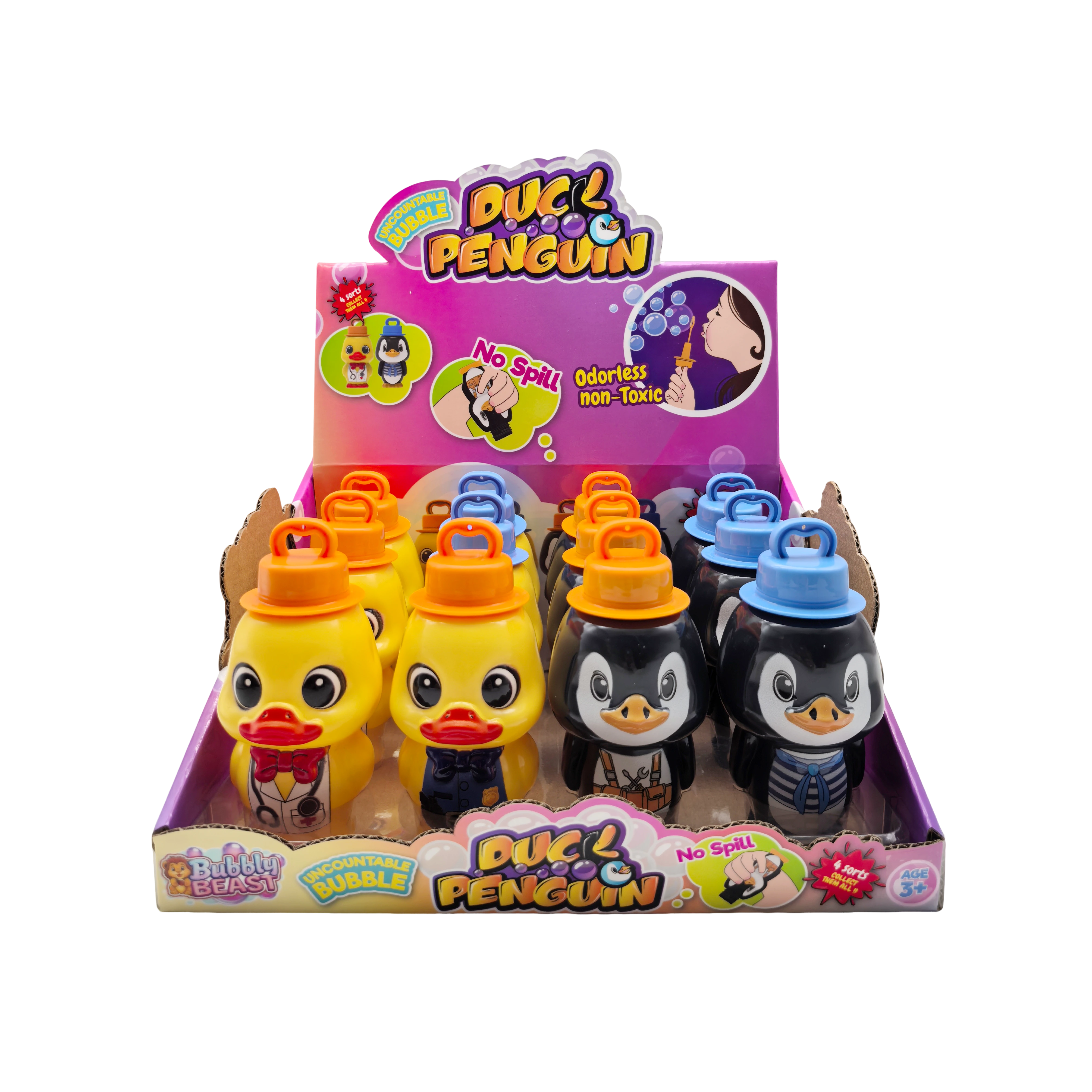 Jouets de plage d&#39;été personnalisés : canard à bulles et pingouin assortis, baguettes à bulles, jeu de bulles en plastique amusant pour garçons et filles 1