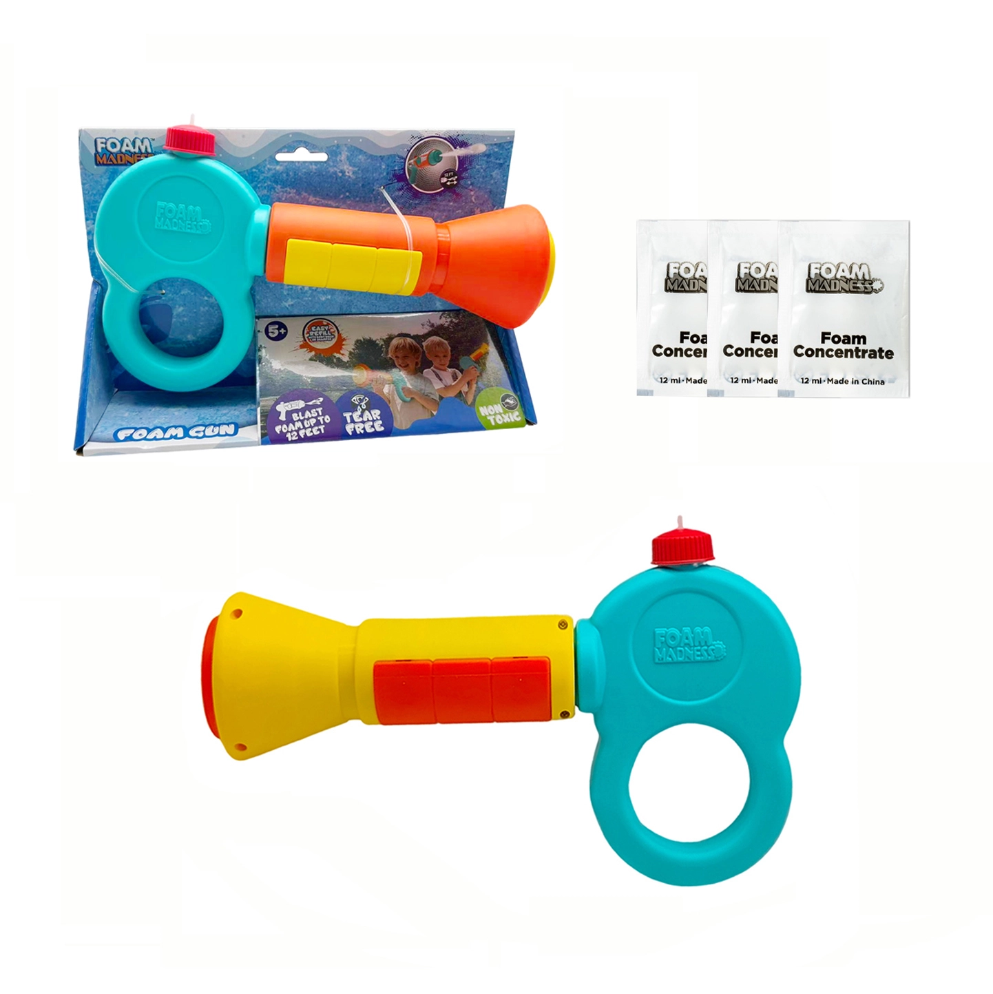 Индивидуальный летний пляжный бассейн, 3 пакета по 12 мл, пенный раствор, пистолет для пены, игрушки, демонстрационная коробка, забавная игра с пенопластом для мальчиков и девочек 1