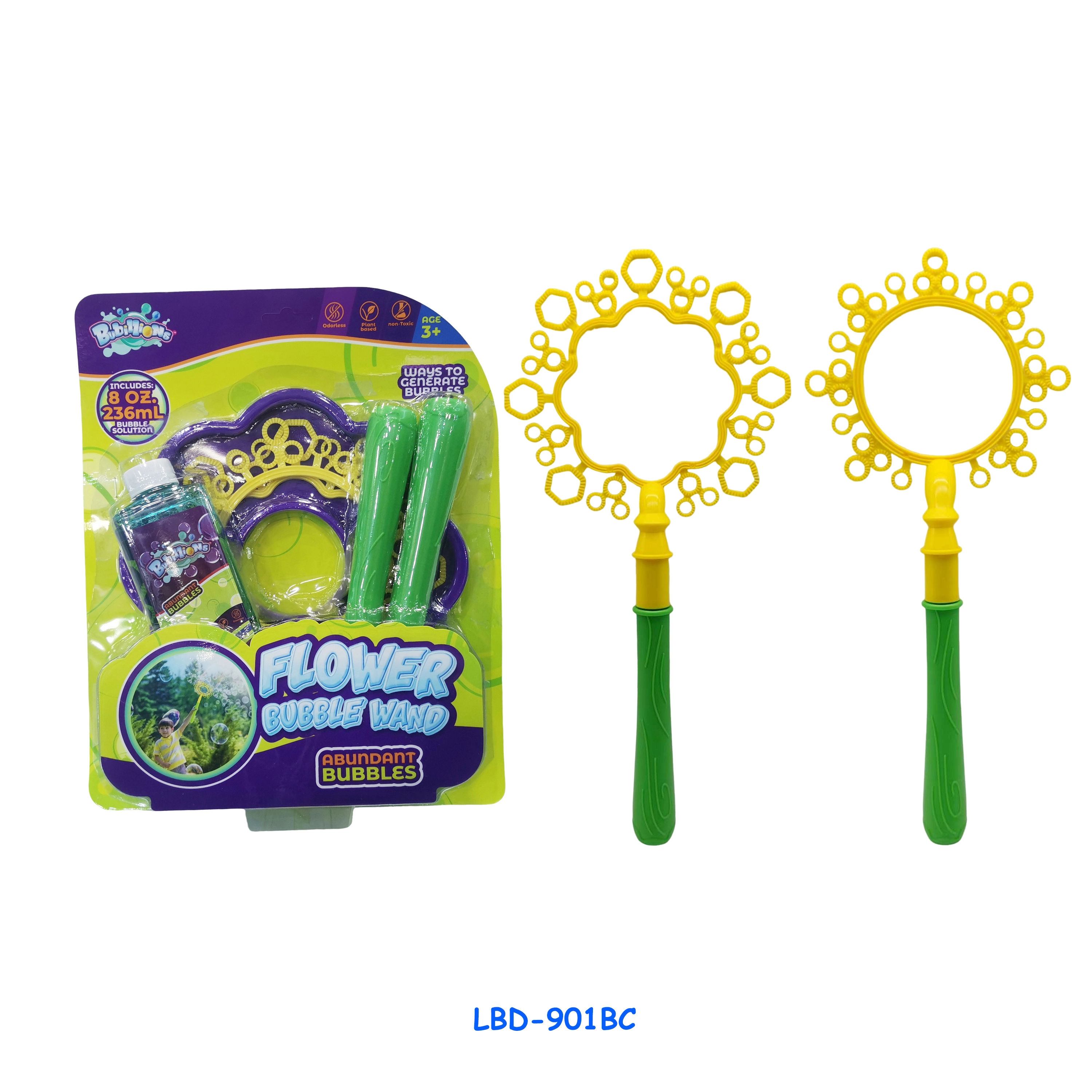 Jeu de bulles de savon en plastique pour enfants, idéal pour la plage, avec une fleur unique et un motif météore. 1