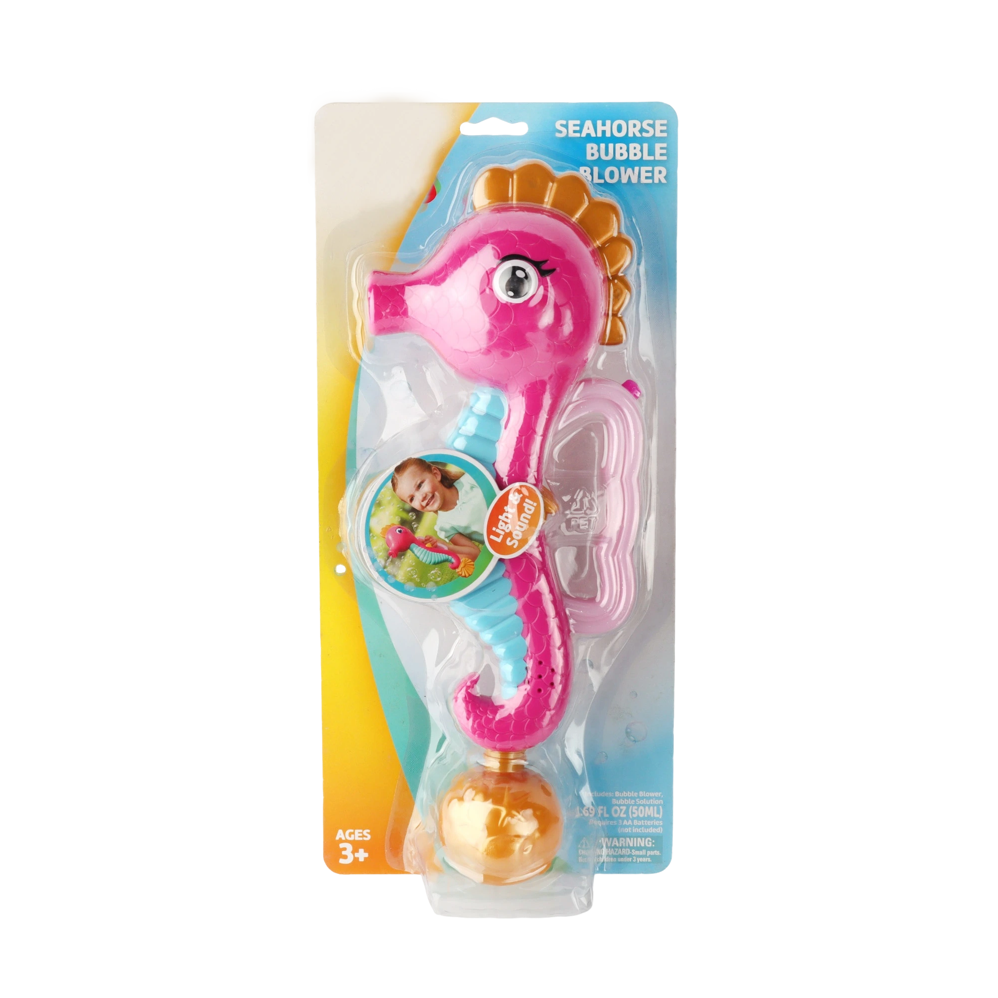 Juego de verano al aire libre, automático, eléctrico, caballito de mar, palo de burbujas con música y luz, juguetes de plástico para niños. 1