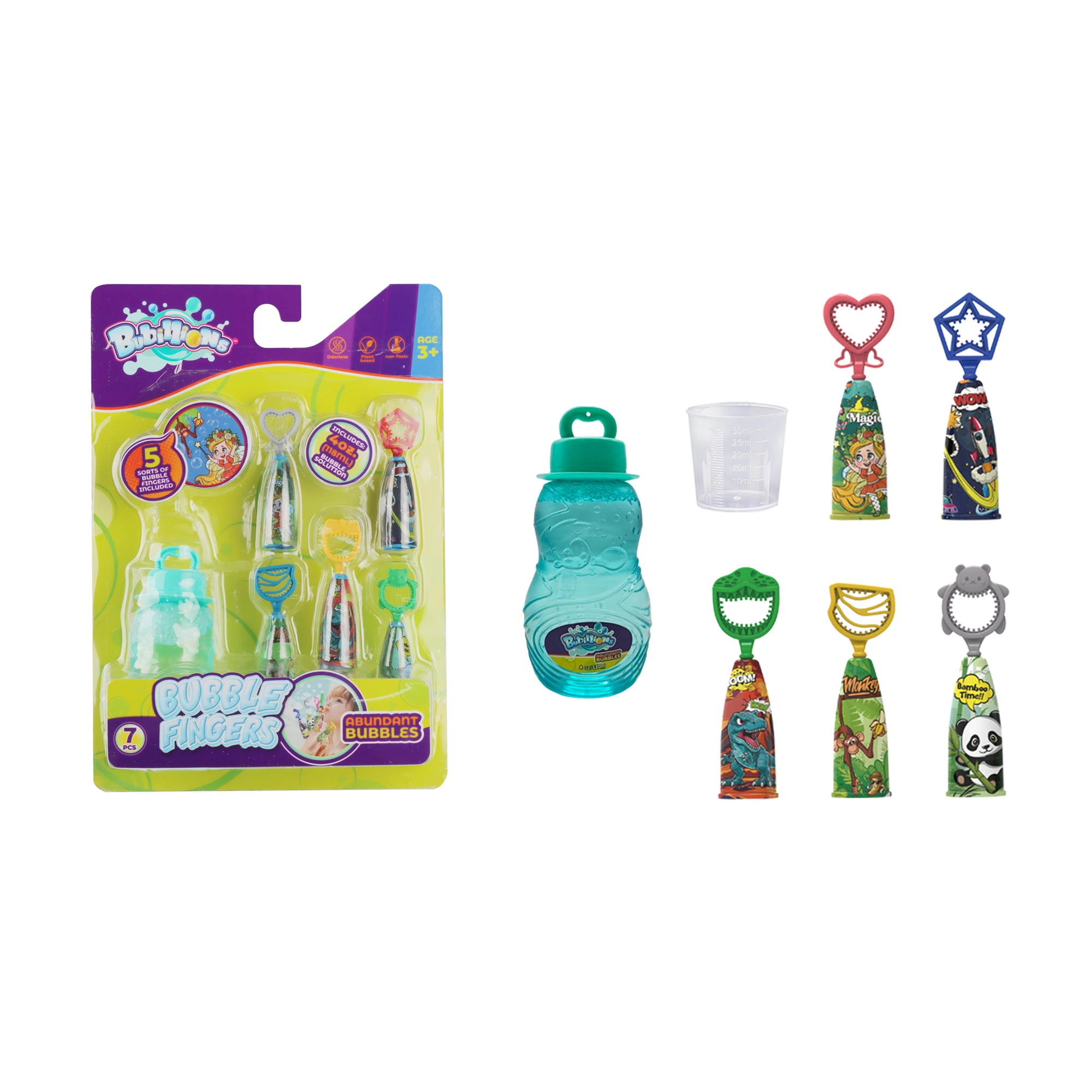 Детская летняя уличная индивидуальная мультяшная игрушка в виде мыльного пузыря с изображением животных, пластиковая игровая палочка для выдувания мыла 1