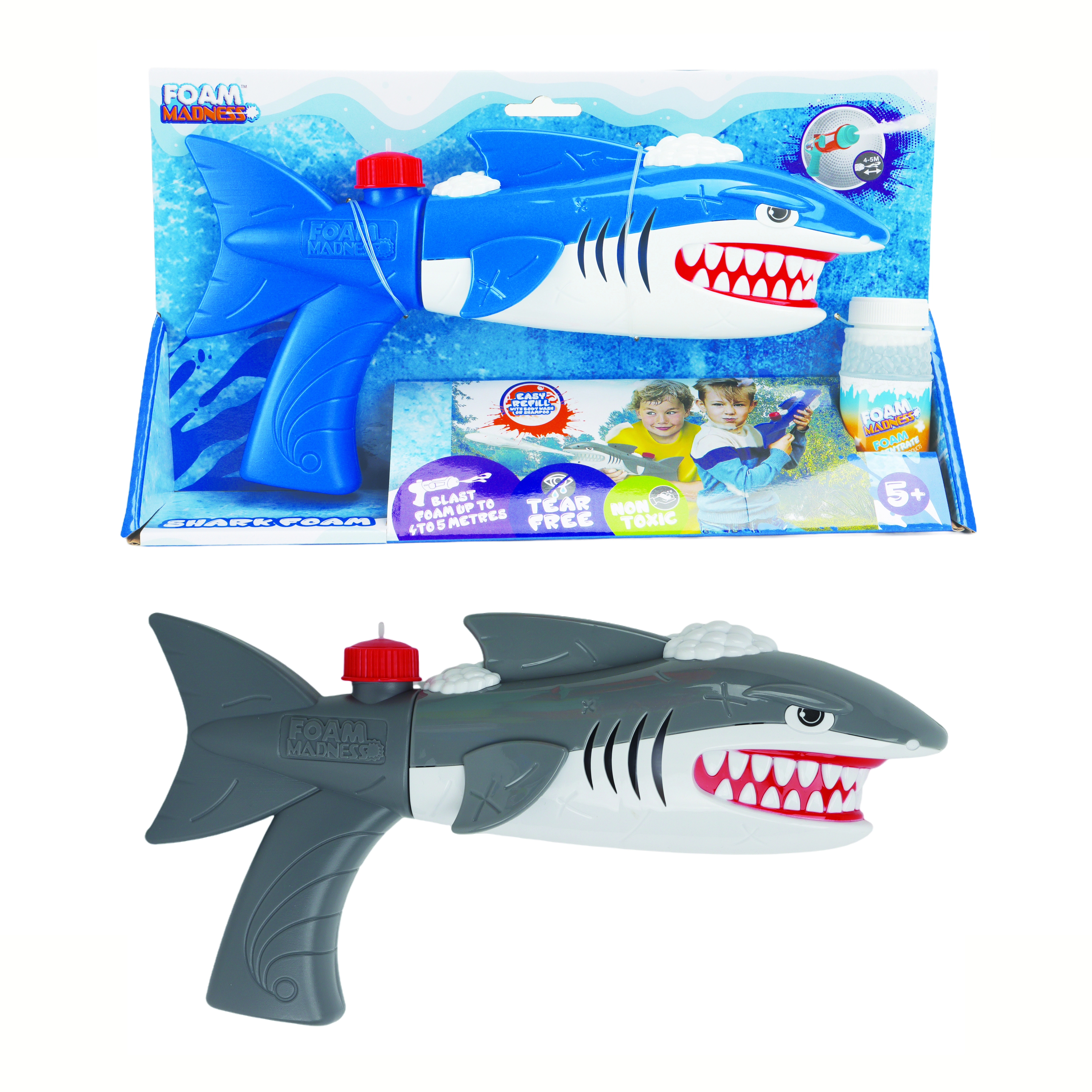 Outdoor Summer Toy Gun Shark Foam Bubble Shooting Machine With Bubble Foam Water 60ml Plastic Game For Kids 1